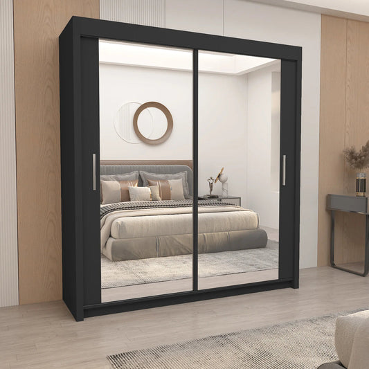 Milan Double Sliding Door Wardrobe