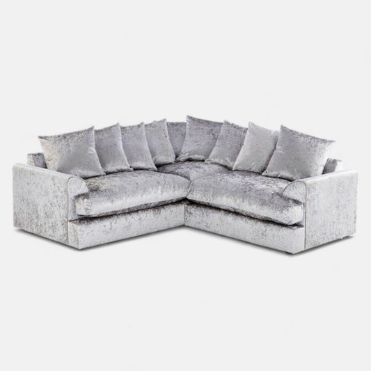 Crystal Crushed Velvet 5 Seater Corner Sofa