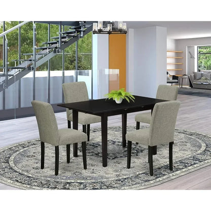 5 Piece Set Includes a Rectangle Dining Room Table Linen Fabric Upholstered Parson Chairs Home Freight free
