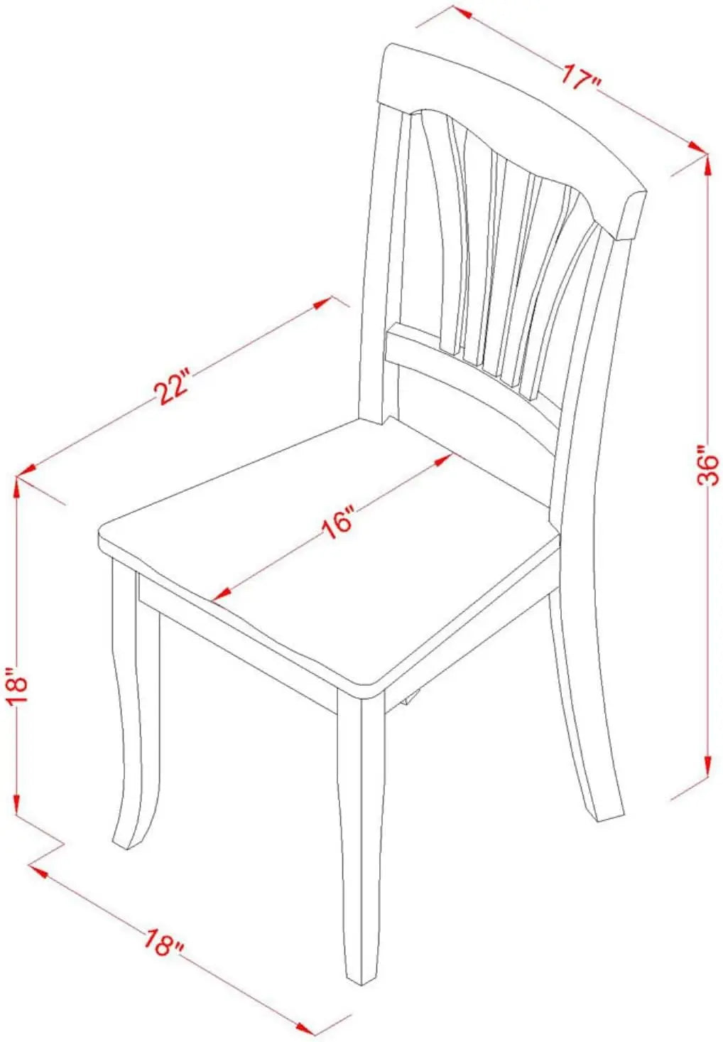 ANAV5-OAK-W 5 Piece Room Set Includes a Round Kitchen Table with Pedestal and 4 Dining Chairs, 36x36 Inch