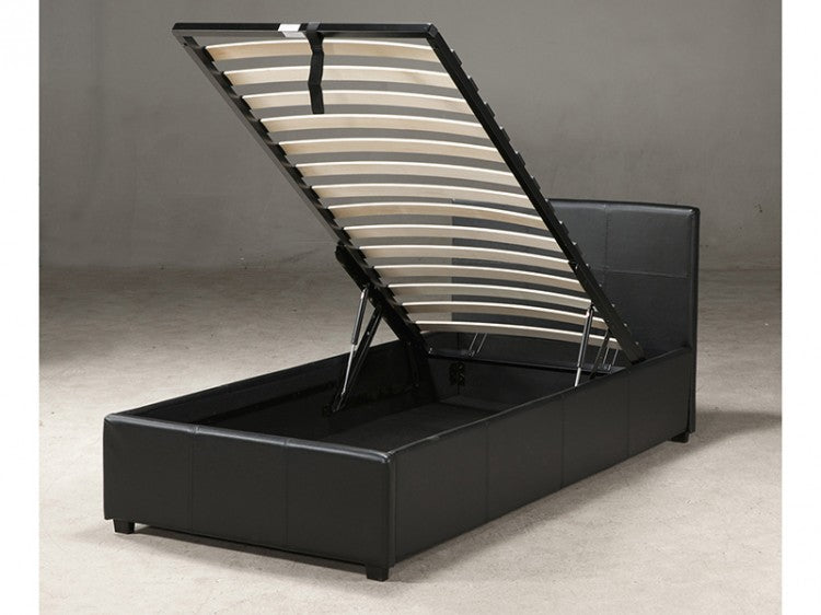 Luxury Leather Gaslift Bed Frame with Storage - Modern Design