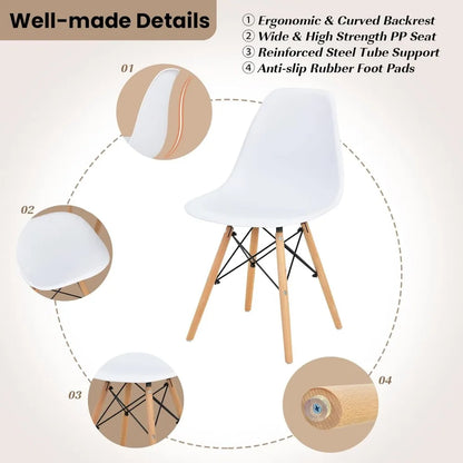 Round Dining Table Set for 4, Kitchen Table Set with Seat & Solid Wood Legs, Round Kitchen Table and Chairs for Small Space