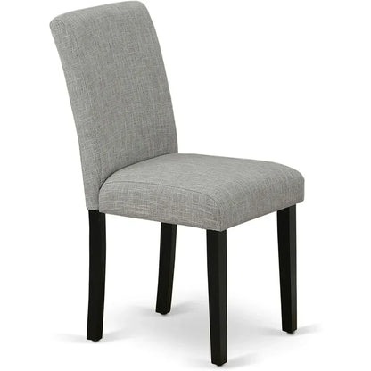 5 Piece Set Includes a Rectangle Dining Room Table Linen Fabric Upholstered Parson Chairs Home Freight free