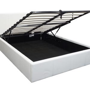 Luxury Leather Gaslift Bed Frame with Storage - Modern Design