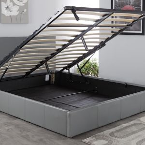 Luxury Leather Gaslift Bed Frame with Storage - Modern Design