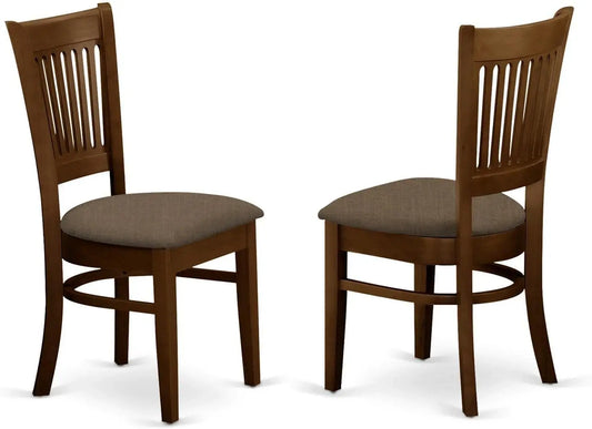 Furniture Dublin 5 Piece Set Includes a Round Dining Room Table with 4 Linen Fabric Chairs
