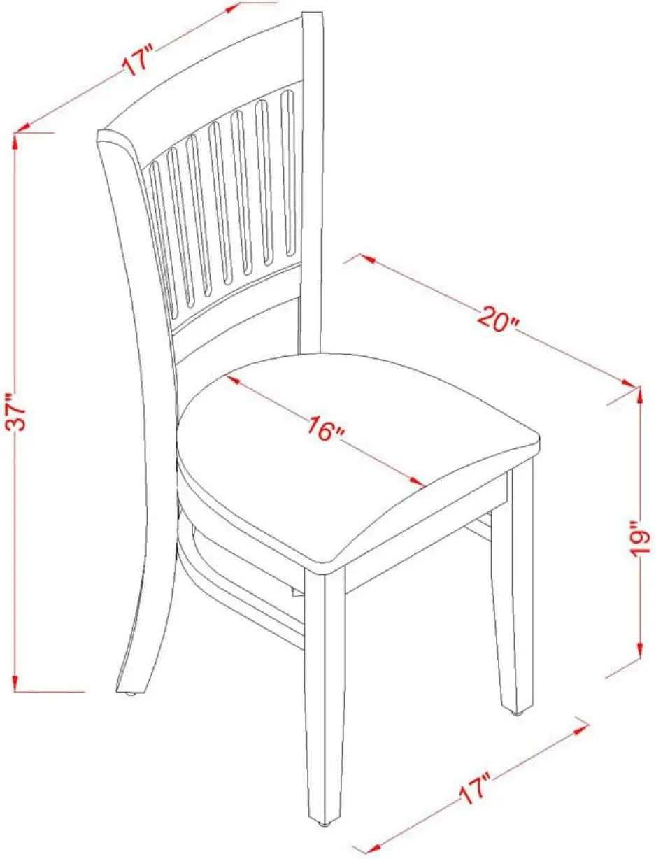 Furniture Dublin 5 Piece Set Includes a Round Dining Room Table with 4 Linen Fabric Chairs