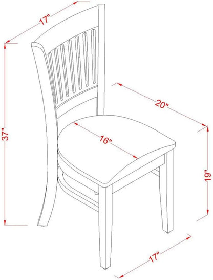Furniture Dublin 5 Piece Set Includes a Round Dining Room Table with 4 Linen Fabric Chairs