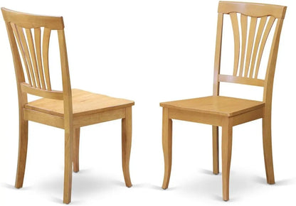 ANAV5-OAK-W 5 Piece Room Set Includes a Round Kitchen Table with Pedestal and 4 Dining Chairs, 36x36 Inch