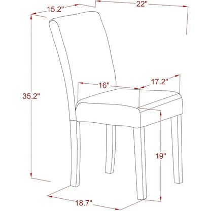 5 Piece Set Includes a Rectangle Dining Room Table Linen Fabric Upholstered Parson Chairs Home Freight free