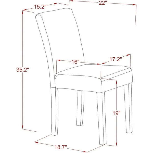 5 Piece Set Includes a Rectangle Dining Room Table Linen Fabric Upholstered Parson Chairs Home Freight free