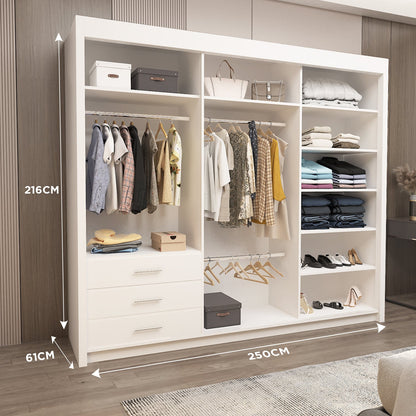 Oslo Mirror Bedroom Sliding Wardrobe