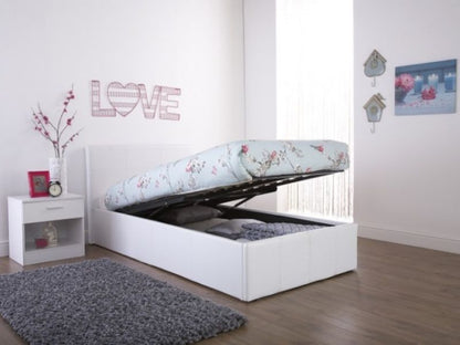 Luxury Leather Gaslift Bed Frame with Storage - Modern Design