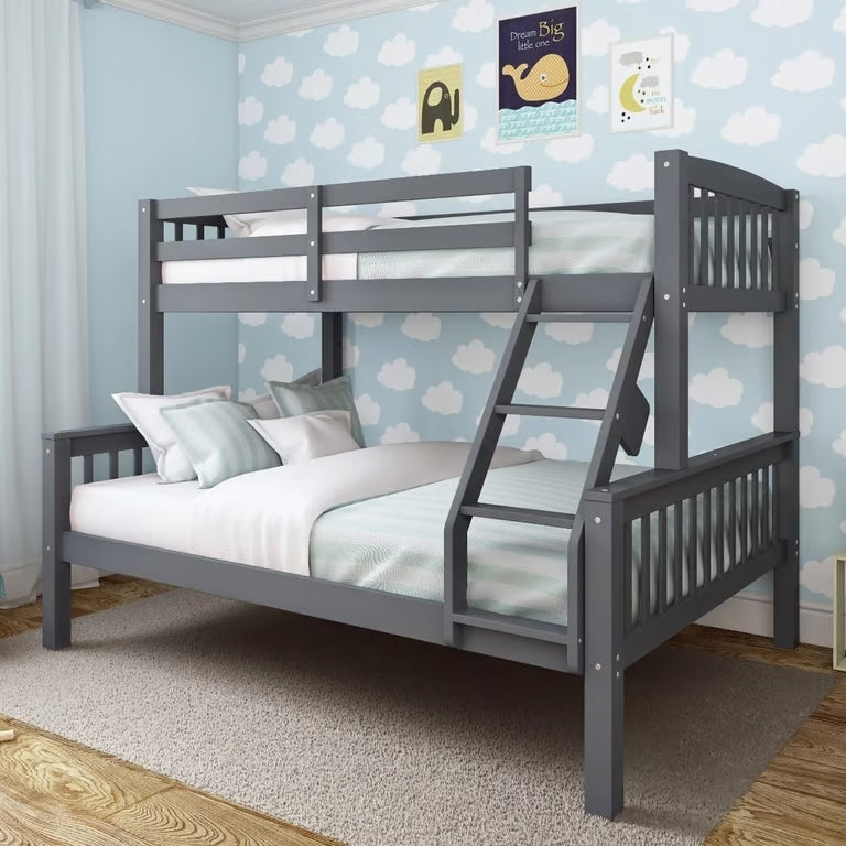 Trio Wooden Bunk Bed - 3FT & 4FT6 Pine Frame for Kids’ Bedroom | Durable Space-Saving Furniture