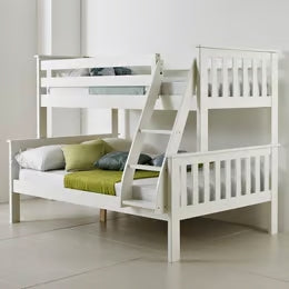 Trio Wooden Bunk Bed - 3FT & 4FT6 Pine Frame for Kids’ Bedroom | Durable Space-Saving Furniture